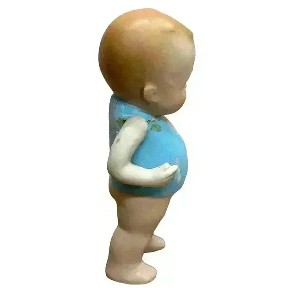 Antique 5” German All Bisque Baby Bud Doll Closed Mouth - Picture 8 of 14